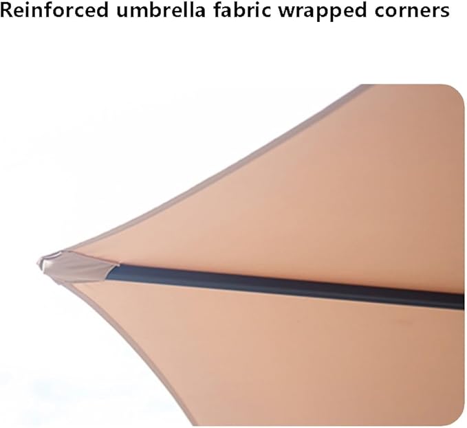 6.6Ft/8.3Ft Half Umbrella Outdoor Patio, Garden Umbrella with Easy Crank Lift Offset Patio Umbrella 5 Sturdy Ribs For Balcony, Deck, Backyard Garden,Courtyard Swimming Khaki 6.6ft/2m