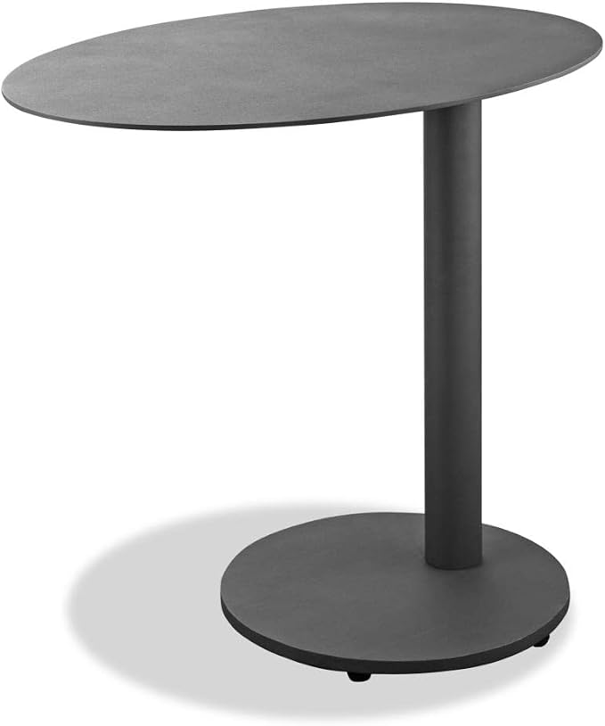 Whiteline Modern Living Colton Contemporary Indoor/Outdoor Aluminum Top and Steel Base Side Table