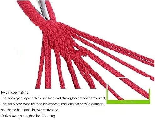 Portable Hammocks Canvas Hammock Backyard Garden Swing Furniture Outdoor Hanging Rocking Chair Hamock Swing Adults Portable Hanging Chair Hammock for Outdoor(Red)