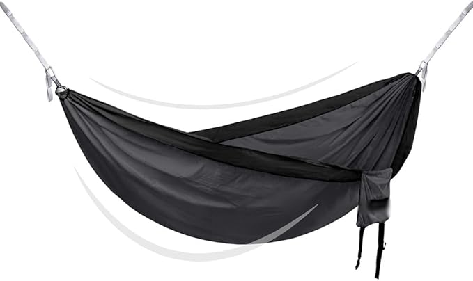 Portable Double Hammock for Park, Outdoor Anti-Rollover Swing with Storage Bag, Beach/Garden/Hiking, Load Bearing 250kg/551.2lbs(Grey)