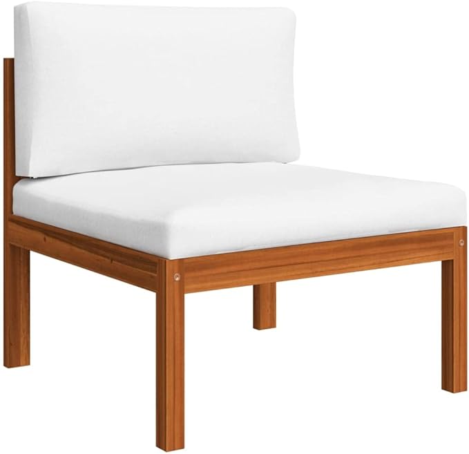 Patio Lounge Set with Cushions,Outdoor Patio Furniture,Outdoor Chat Conversation Set,for Patio,Backyard,Garden,Outdoor,6 Piece Cream Solid Acacia Wood