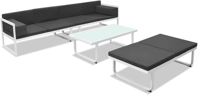 Patio Lounge Set with Cushions,Outdoor Patio Furniture,Conversation Furniture,Patio Furniture Sets,for Terrace,Garden,Backyard,4 PieceTextilene Aluminum Black