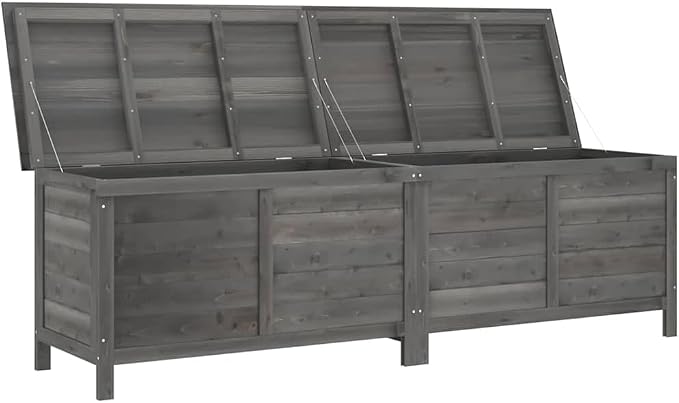 vidaXL Garden Storage Box Anthracite Solid Fir Wood 78.1 x 19.7 x 22.2 in