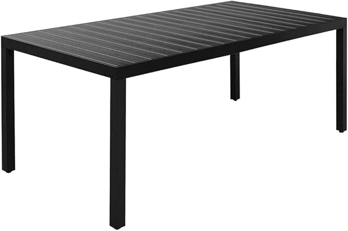 7 Piece Patio Dining Set, Patio Conversation Set Front Porch Furniture Sectional Sofa Porch Furniture Set for Garden Poolside Exhibition Negotiation Area Black