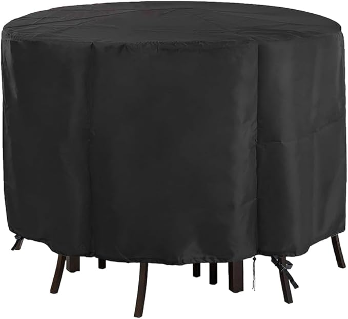 Round Patio Bar Height Table and Chair Cover 73 Inch, Outdoor Round Tall High Patio Table Cover for Patio Furniture - 73 X 43 Inch