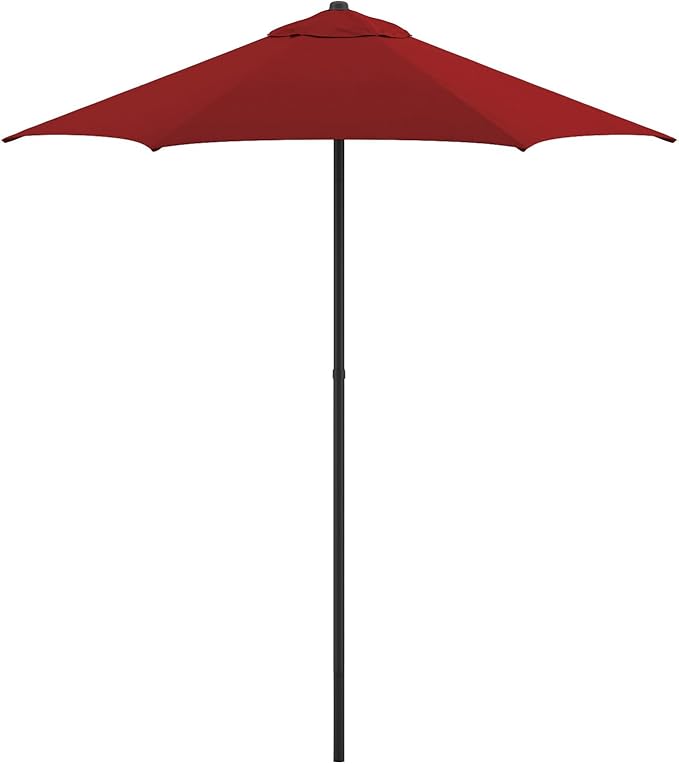 Sunline 7.5 ft Patio Umbrella with Crank & Push Button Tilt, Outdoor Market Umbrella with UV Protection & Wind Vent, Metal Frame for Deck, Pool & Table, Brick