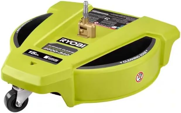 RYOBI 15 in. 3400 PSI Gas Pressure Washer Surface Cleaner with Caster Wheels (Renewed)