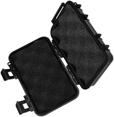 SIXRUN Outdoor Shockproof Sealed Storage Case, Model B, Black, ABS Material, 7.5x4.7x2.0 Inch