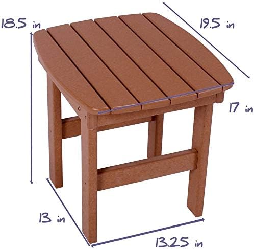 Original Pawleys Island White Outdoor Side Table, Eco-Friendly Durawood, Stainless Steel Hardware, Mortise and Tenon Joints, Fit N Finish Design, Handcrafted in The Carolinas