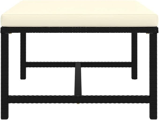9-Piece Modular Patio Set, Black & Cream PE Rattan 8-Seat Sectional with Washable Cushions, Weather-Resistant for Garden, Balcony, Deck