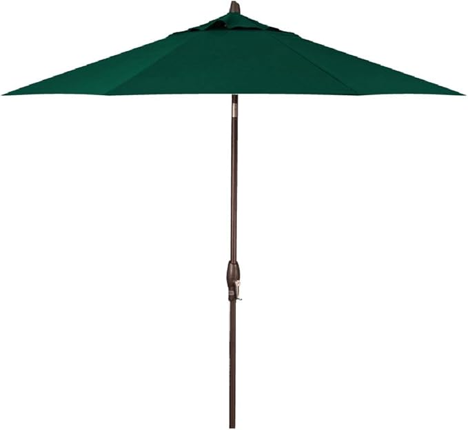 Treasure Garden 9-Foot Patio Umbrella - Outdoor Furniture Market Umbrella – Auto Tilt – Bronze Aluminum Frame (Obravia, Forest Green)