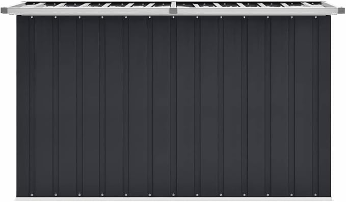Patio Storage Box 58.7" x 39" x 36.6" Large Outdoor Garden Shed Anthracite Galvanized Steel Deck Box with Hinged Lid for Cushions Tools and Yard Supplies