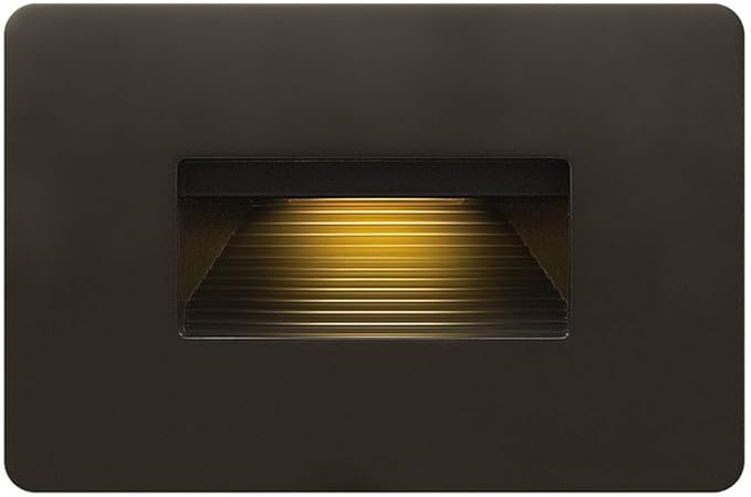 Hinkley Landscape Lighting Luna 58508BZ Horizontal 120v Step Light, Wet Rated, Integrated LED 2700K, Line Voltage, Dimmable, Interior/Exterior, Bronze