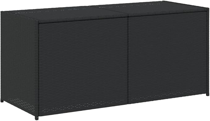 Outdoor Garden Storage Box 283L, Weather-Resistant PE Rattan Deck Box with Gas Spring Lid, Waterproof Patio Container for Cushions and Tools, Black