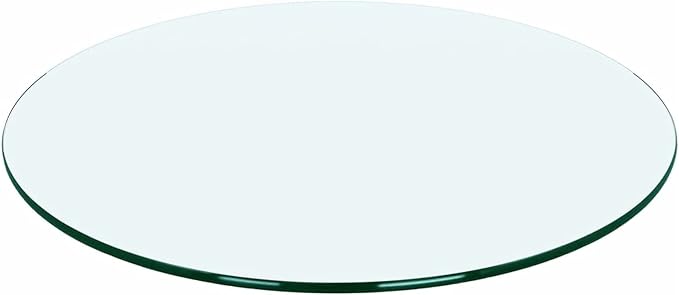Meihua Glass Table Top, 24 Inch Round 1/4" Thick Round Polished Edge, Clear Tempered Glass Surface Protector, Multipurpose for Dining Table, Patio, Coffee and End Table