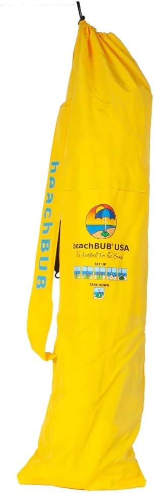 BEACHBUB Beach Umbrella Bag - Waterproof & Foldable Beach Bag for Umbrellas with Wide Padded Shoulder Strap & Molded Carry Handle