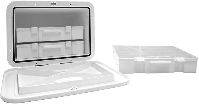 Oceansouth Hatch Tackle Tray Storage Box (with 3 Large Tackle Boxes)