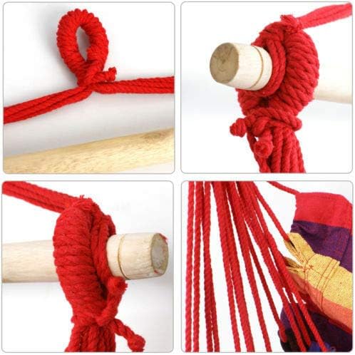 Hammock Hanging Rope Chair Porch Swing Seat Patio Camping Portable Red Stripe