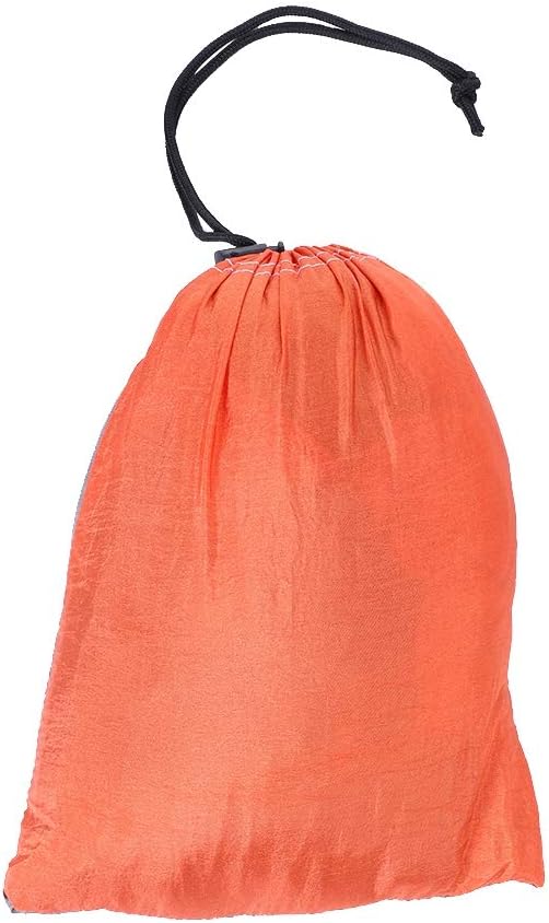 Portable Camping Travel Single Hammock, Lightweight Hanging Bed with Tree Straps and Metal Buckles, Durable Nylon Hammock for Outdoor Backpacking Hiking Beach (with Tree Gray and Orange)