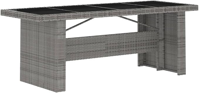 11 Piece Patio Dining Set with Cushions,Outdoor Table Chairs,Kitchen Furniture,Removable, Washable Cushion Covers,Used in Restaurant, Bistro, Coffee Shop,Deck, Backyard, Poly Rattan Gray