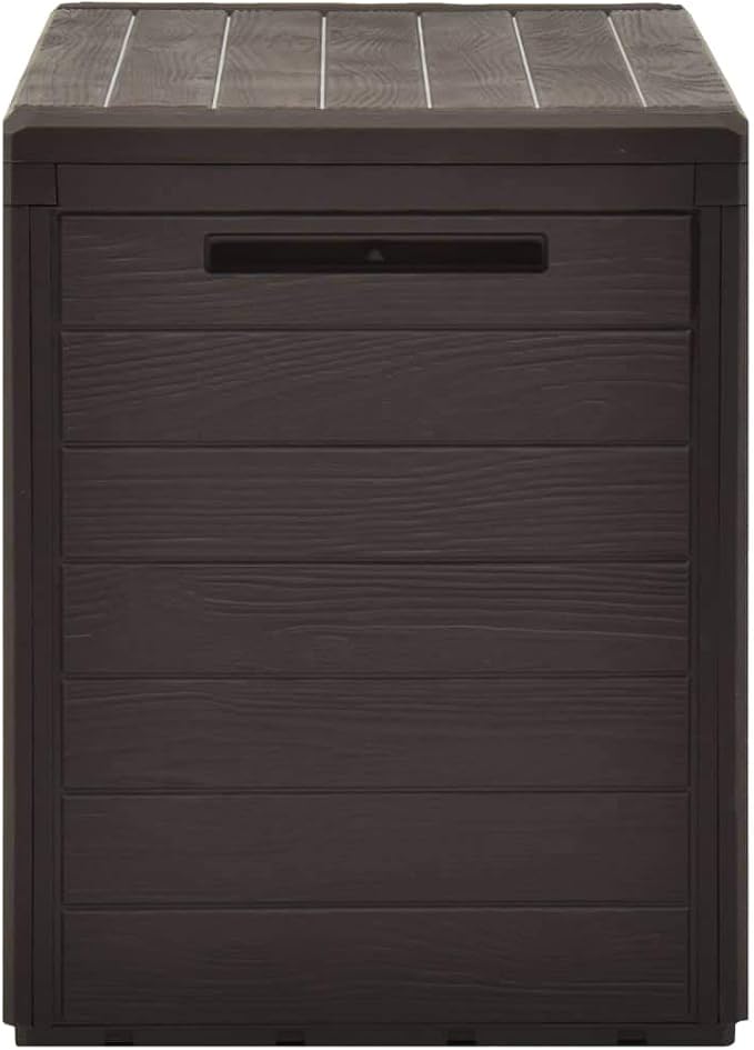 Deck Box Large Outdoor Storage for Patio Furniture, PP Garden Tools, Pool Supplies,Outdoor Backyard Patio Storage Deck Box Container, Brown 30.7"x17.3"x21.7"