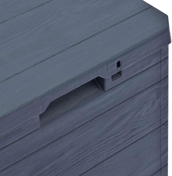 90L Wood Effect Storage Box, Durable Outdoor Indoor Organizer for Patio, Garden, and Garage with 16.7x16.7x19.7in Compact Design