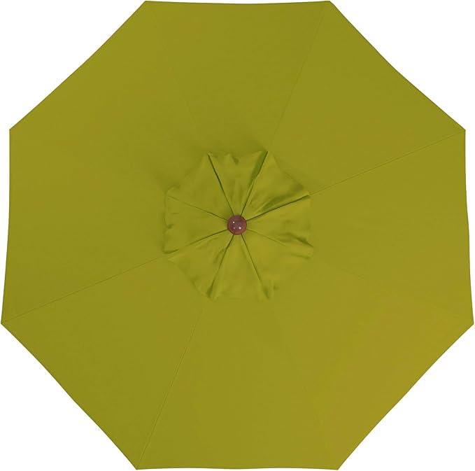 California Umbrella 9' Premium Commercial Hardwood Patio Umbrella, Manual Lift With Pacifica Ginkgo Fabric
