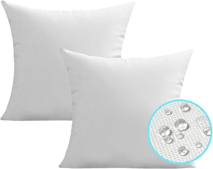 VAKADO Outdoor Waterproof Throw Pillow Covers 24X24 Set of 2 Decorative White Patio Furniture Cushion Cases Outside Decor for Couch Garden Bench Porch
