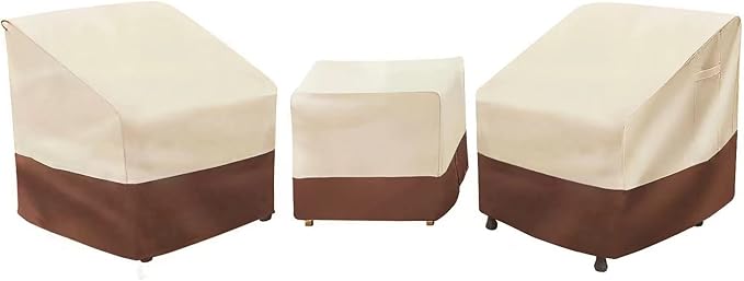 Loriano Patio Furniture Covers Set, 3 Piece Outdoor Furniture Cover Waterproof, 600D Heavy Duty Lawn Furniture Covers Set