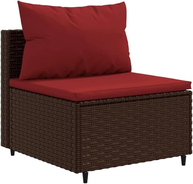 Patio Furniture Sets,Outdoor loveseat,Patio Conversation Sets,11 Piece Patio Lounge Set with Cushions Brown Poly RattanSuitable for Patio, Garden, Gazebo Low