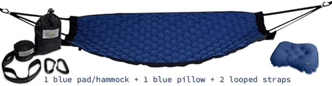 Hammaka Pammock Sleeping Pad That Converts Into an Inflatable Hammock with Inflatable Pillow and Hammock Straps