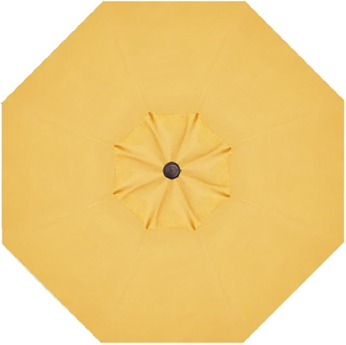 Treasure Garden Deluxe Crank-Tilt 9-FT Octagon Market Umbrella - Outdoor Patio, Deck, Pool, Backyard Stand Alone Umbrella - Heavy Duty w/Bronze Frame & Obravia Fabric (Lemon)