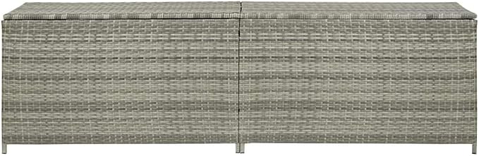 Outdoor Storage Chest, 78.7 Inch Large Deck Box for Garden, Patio, Garage, Synthetic Poly Rattan Garden Bin with Zippered Liner, Durable Gray Container