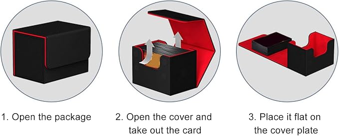 Zopsc PU Leather Card Deck Box, Magnetic Flap Lid, Large Capacity Storage Case for Game Cards Tarot Cards, Card Deck Case with Strong Closure
