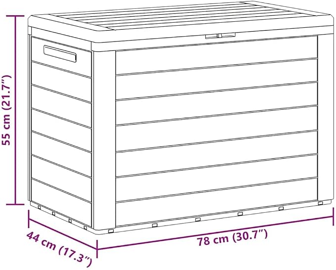 Storage Box Anthracite Polypropylene 30.7x17.3x21.7 in,Durable Garden Storage Box | Weather Resistant & Stylish | Outdoor Patio, Balcony, and Terrace Use Storage Boxes