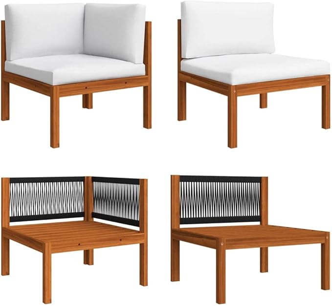 4-Seater Patio Sofa with Cushion.Patio Lounge Set,Outdoor Patio Furniture,Outdoor Chat Conversation Set,for Patio,Backyard,Garden,Outdoor,Solid Acacia Wood