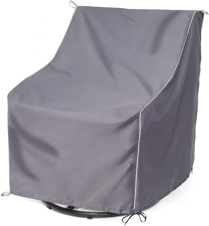 Patio Chair Cover, Waterproof Heavy-Duty Patio Furniture Cover, Outdoor Swivel Chair Cover (Grey-1 Pack)