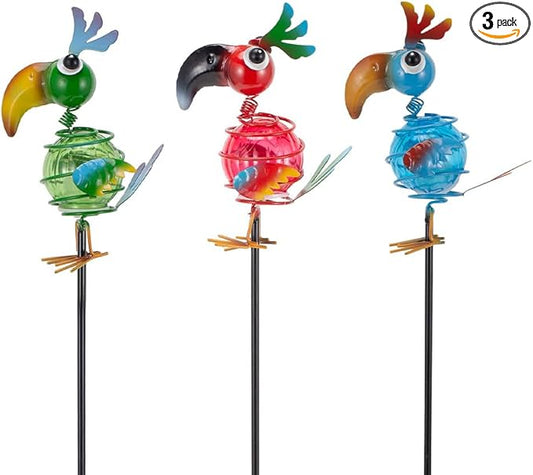 Viveta 3 Pack Garden Solar Lights, Bird Solar Figurine Lights Stake, Decorative Outdoor Solar Lights Waterproof for Garden Pathway Patio