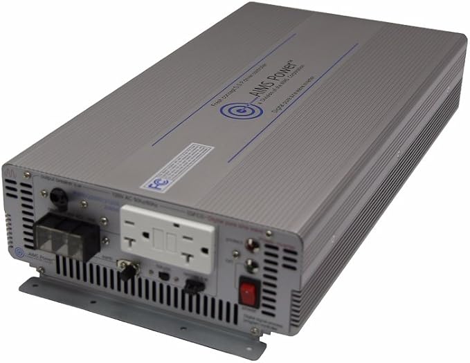 AIMS Power PWRIG300012120S Pure Sine Power Inverter, 3000W Continuous Power, 6000W Surge Peak Power, 12V DC Input, 60hz or 50hz Switch, Highly Efficient, Improved Output at Low Voltage