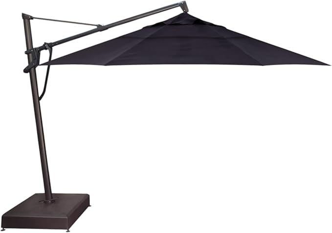 Treasure Garden AKZ PLUS Cantilever Umbrella 13' Obravia Navy Canopy and Black Frame with Stationary Base