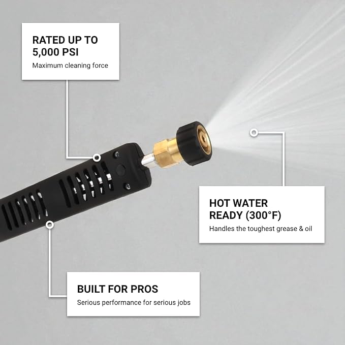 5,000 PSI Hot Water Pressure Washer Gun w/Vented Lance
