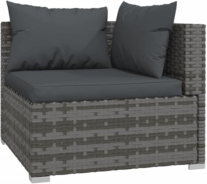 Patio Lounge Set with Cushions,Conversation Patio Furniture Porch Furniture Sets Garden Furniture Suitable for Patio, Deck, Front Porch, Poolside or Balcony Poly Rattan Gray