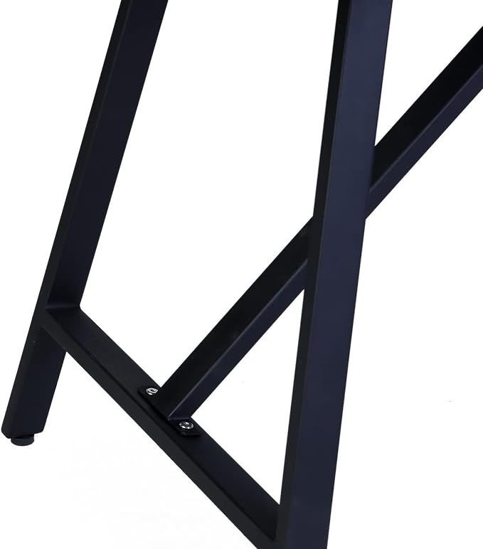 Armen Living Koala Outdoor Patio Light Eucalyptus Wood and Metal Rectangle Dining Table