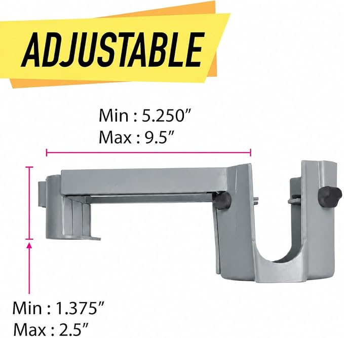 2-Pack Poolside Cup Holders for Square-Top Above Ground Pools, Adjustable Fit for Wide Edges, Non-Slip Silicone Grips, Fits Tumblers & Drink Bottles, Use on Deck, Boat & Patio, Silver Grey