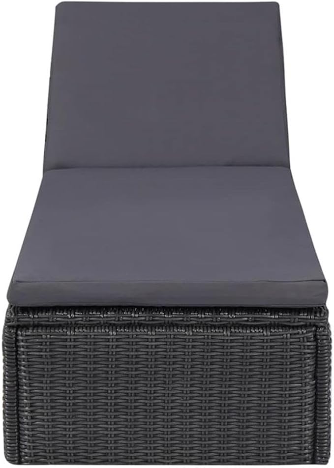 BOWERY HILL 9-Piece Patio Dining Set, Black PE Rattan, Weather-Resistant, Stackable Chairs, Cushioned Seating, Modern Design for Outdoor Garden, Balcony, or Terrace Dining