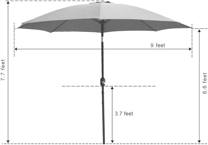 Sundale Outdoor Patio Umbrella Market Umbrella 9 ft Red