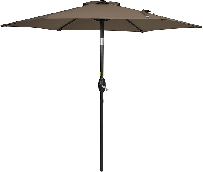 7.5ft Outdoor Umbrella Patio Umbrella,2-Year-Non-Fading,Table Market Patio Umbrella with Push Button Tilt and Crank,for Pool, Deck, Garden,Backyard
