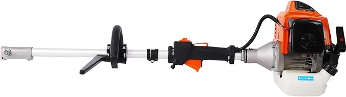 63CC 2-Cycle String Trimmer Edger Weed Eater, 4-in-1 Multi Garden Tools with Gas Pole Saw, Hedge Trimmer, Grass Trimmer and Brush Cutter EPA Compliant, Lawn Mower Weed Wacker for Yard Lawn (Orange)