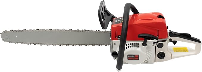 22Inch Gas Chainsaw, 2-Stroke 52CC 2KW Engine Handheld Gas Power Chain Saw with Air-cooled, Pull Start Petrol Saws Set for Wood Cutting, Garden Pruning, Forest Logging, 7500RPM