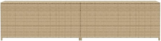 Wicker Outdoor Deck Box, Outdoor Garden Storage Box with Lid, PE Rattan Storage Container for Pillows, Cushions, Gardening Tools, 78.7"x19.7"x22.8" Mix Beige